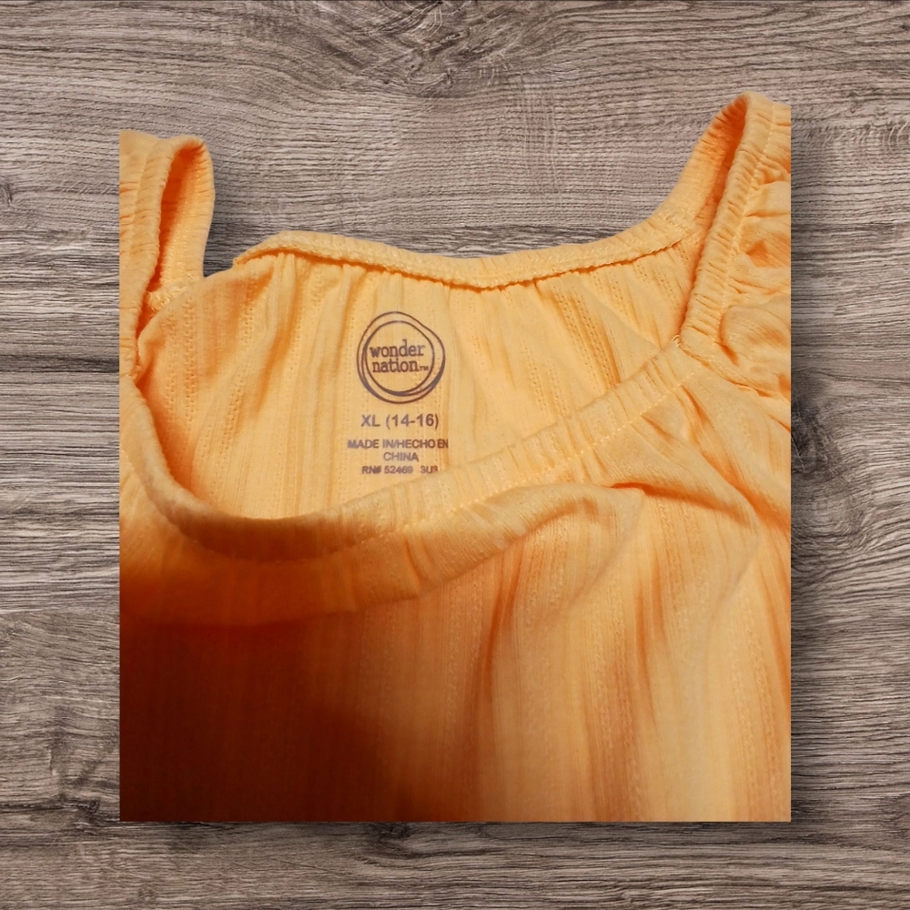 Wonder Nation Girls Apricot Cream Tiered Top – Size XL (14-16) – NWT - Picture 2 of 5